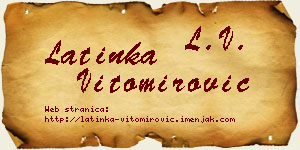 Latinka Vitomirović vizit kartica